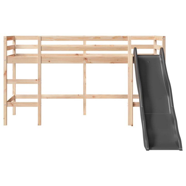 Children s Loft Bed 90x190 cm - Solid Pine Wood Mid Sleeper with Slide & Safety Guardrails - Premium  from Home Treasures - Just £227.99! Shop now at Home Treasures