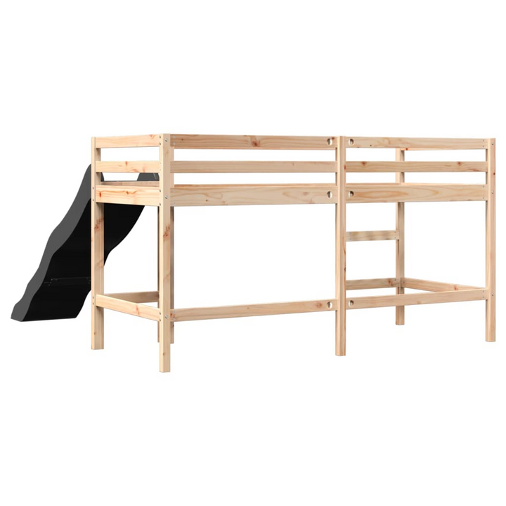 Children s Loft Bed 90x190 cm - Solid Pine Wood Mid Sleeper with Slide & Safety Guardrails - Premium  from Home Treasures - Just £227.99! Shop now at Home Treasures