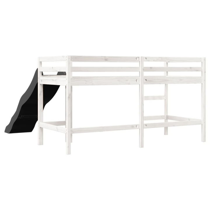 Children's Loft Bed with Ladder & Slide - White 90x200 cm | Solid Pine Wood | Space-Saving Design & Safety Guardrails - Premium  from Home Treasures - Just £270.99! Shop now at Home Treasures