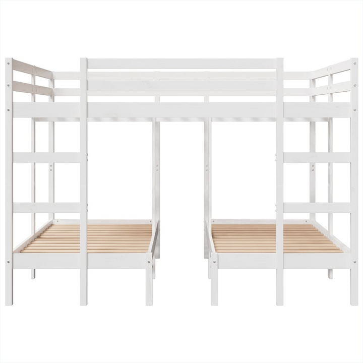 Solid Wood Triple Bunk Bed Frame in White, Space-Saving, 140x200/70x140 cm | Perfect for Families and Guests - Premium  from Home Treasures - Just £487.99! Shop now at Home Treasures