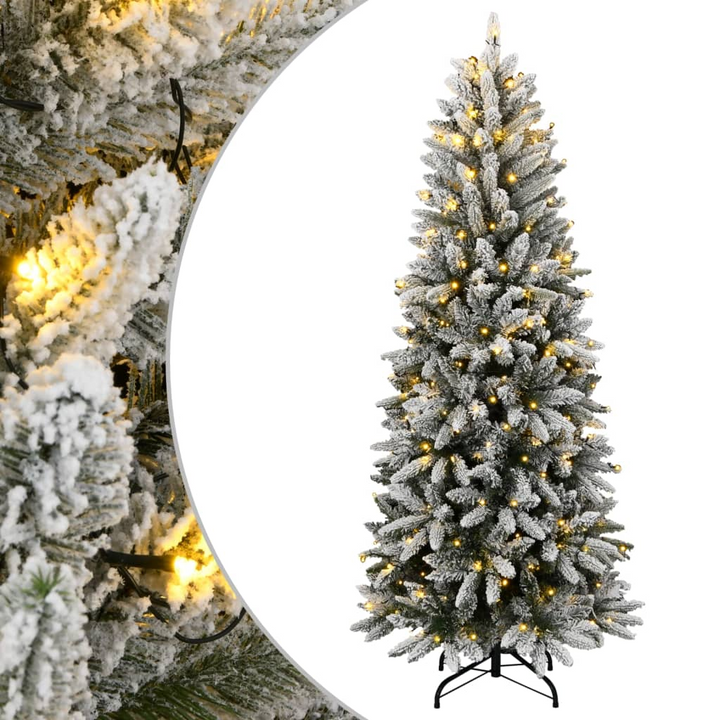 Artificial Christmas Tree with 150 LEDs and Flocked Snow - Perfect for Holiday Decoration - Premium  from Home Treasures - Just £110.99! Shop now at Home Treasures