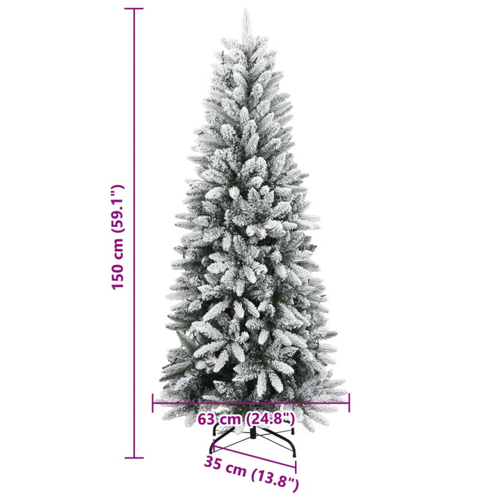 Artificial Christmas Tree with 150 LEDs and Flocked Snow - Perfect for Holiday Decoration - Premium  from Home Treasures - Just £110.99! Shop now at Home Treasures