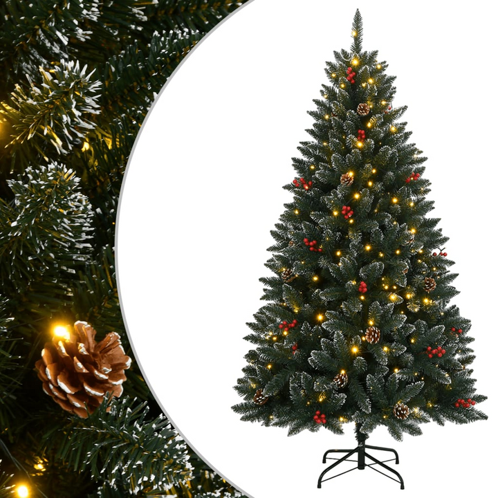 120cm Artificial Christmas Tree with 150 Warm White LEDs and Snow Decoration - Festive Holiday Decor - Premium  from Home Treasures - Just £81.99! Shop now at Home Treasures