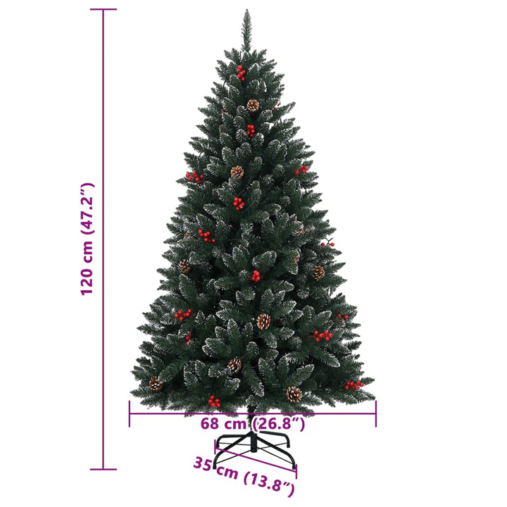 120cm Artificial Christmas Tree with 150 Warm White LEDs and Snow Decoration - Festive Holiday Decor - Premium  from Home Treasures - Just £81.99! Shop now at Home Treasures