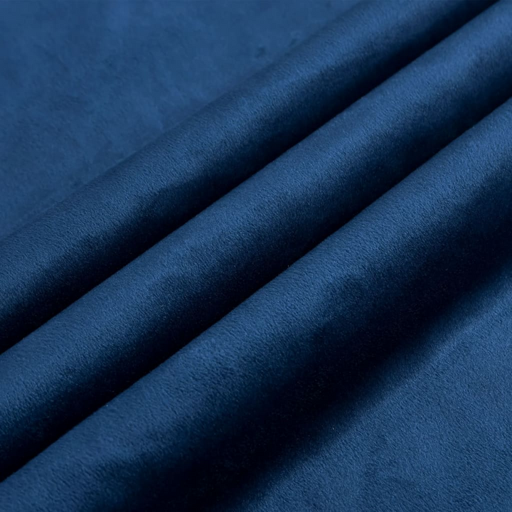 Luxurious Dark Blue Velvet Blackout Curtain with Metal Rings - 290x245 cm - Premium  from Home Treasures - Just £44.99! Shop now at Home Treasures