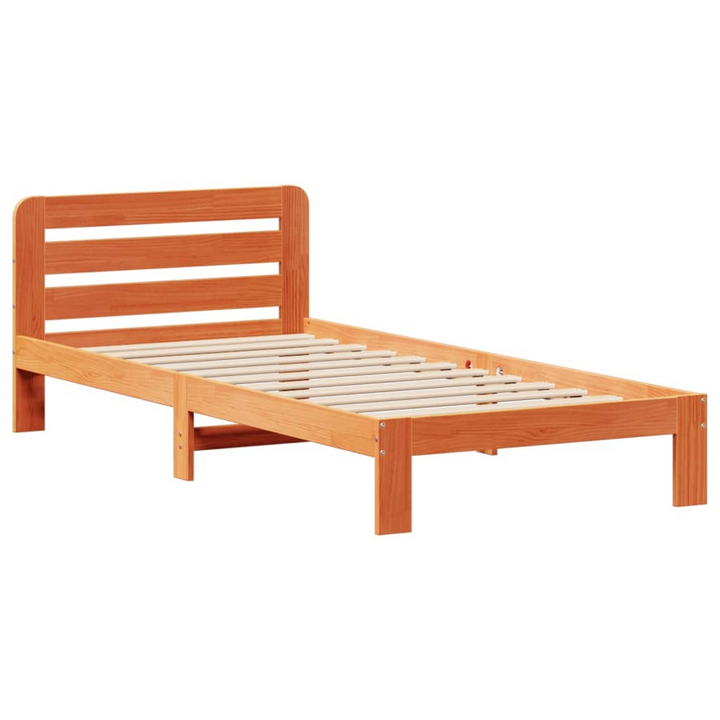 Stylish Solid Pine Wood Bed Frame without Mattress, Wax Brown, 90x200 cm - Durable & Space-Saving - Premium  from Home Treasures - Just £183.99! Shop now at Home Treasures