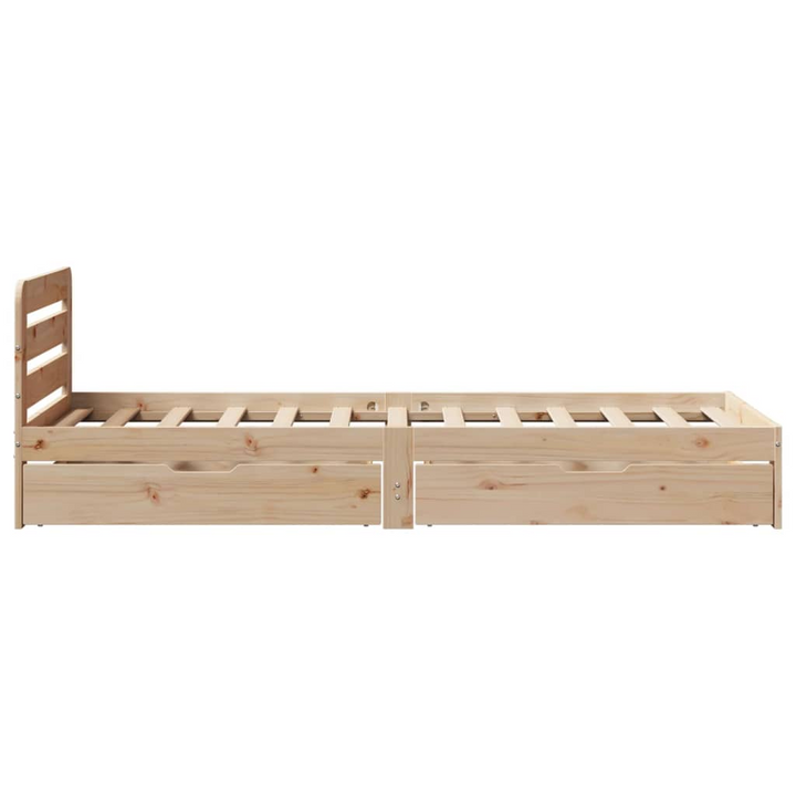 Solid Pine Wood Bed Frame with Storage Drawers (100x200 cm) - Sturdy & Stylish Bed Base - Premium  from Home Treasures - Just £163.99! Shop now at Home Treasures