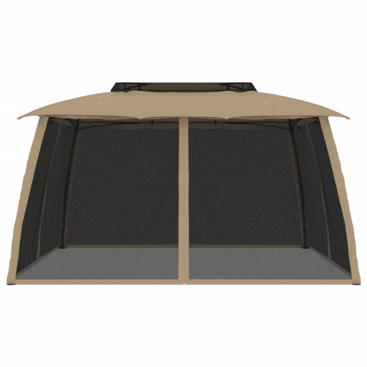 Gazebo with Double Roof & Mesh Walls | Taupe, 3.93x2.93 m | Sturdy Steel Frame | Perfect for Outdoor Activities - Premium  from Home Treasures - Just £282.99! Shop now at Home Treasures