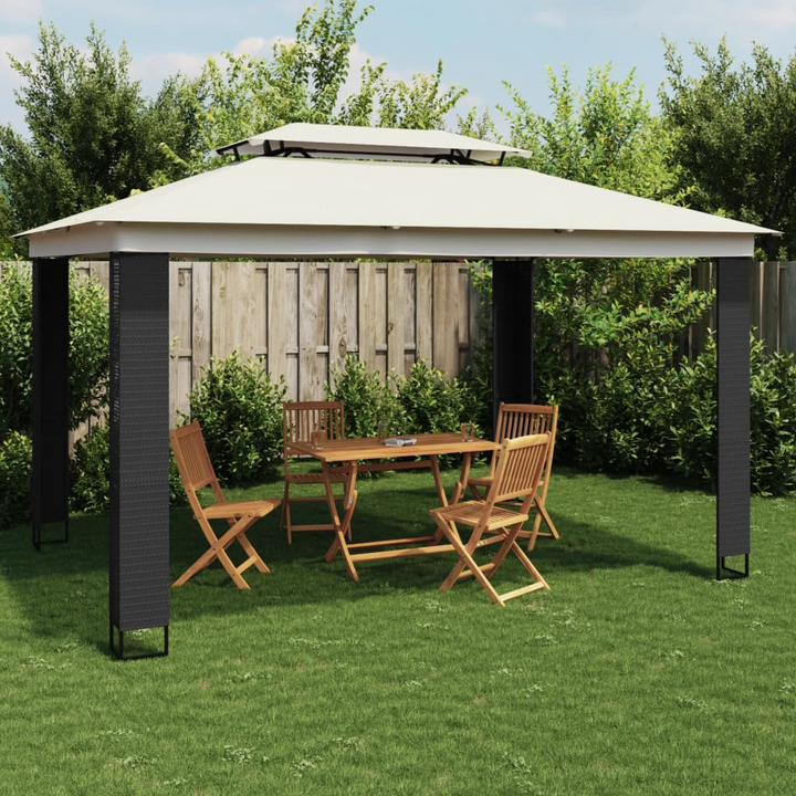 Outdoor Gazebo with Double Roof, Cream 3.94x2.96 m | Durable Steel Frame | Perfect for Garden & Patio - Premium  from Home Treasures - Just £425.99! Shop now at Home Treasures