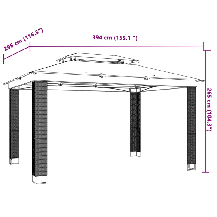 Outdoor Gazebo with Double Roof, Cream 3.94x2.96 m | Durable Steel Frame | Perfect for Garden & Patio - Premium  from Home Treasures - Just £425.99! Shop now at Home Treasures