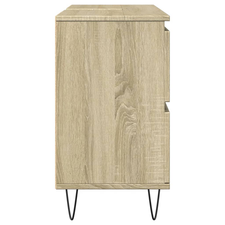 Sonoma Oak Bathroom Cabinet - 80x33x60 cm, Engineered Wood with Iron Feet, Ample Storage Space - Premium  from Home Treasures - Just £87.99! Shop now at Home Treasures