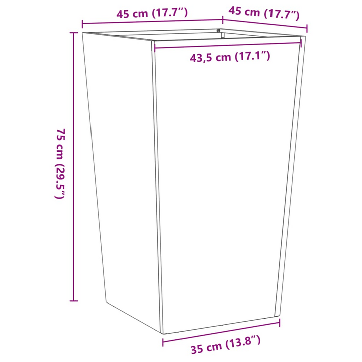 Rust-Resistant Galvanized Steel Garden Planters Set of 2 - 45x45x75 cm for Flowers & Vegetables - Premium  from Home Treasures - Just £123.99! Shop now at Home Treasures