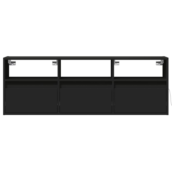 TV Wall Cabinet with Adjustable RGB LED Lights - Black, 130x31x45 cm - Modern Space-Saving Design with Ample Storage - Premium  from Home Treasures - Just £107.99! Shop now at Home Treasures