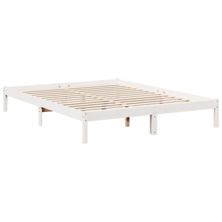 Extra Long White Bed Frame 140x210 cm | Solid Pine Wood, Sturdy and Stylish Home Furniture - Premium  from Home Treasures - Just £95.99! Shop now at Home Treasures