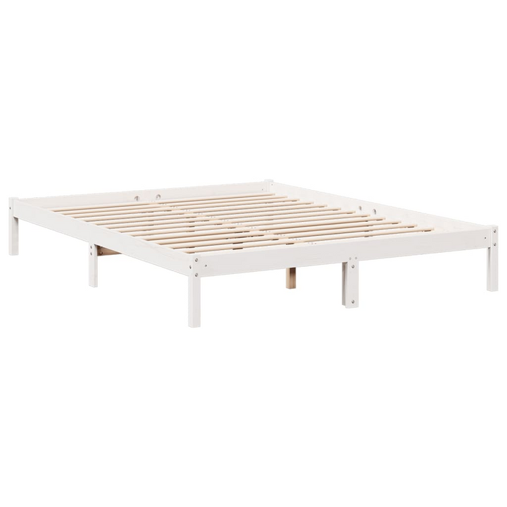 Extra Long White Bed Frame 140x210 cm | Solid Pine Wood, Sturdy and Stylish Home Furniture - Premium  from Home Treasures - Just £95.99! Shop now at Home Treasures