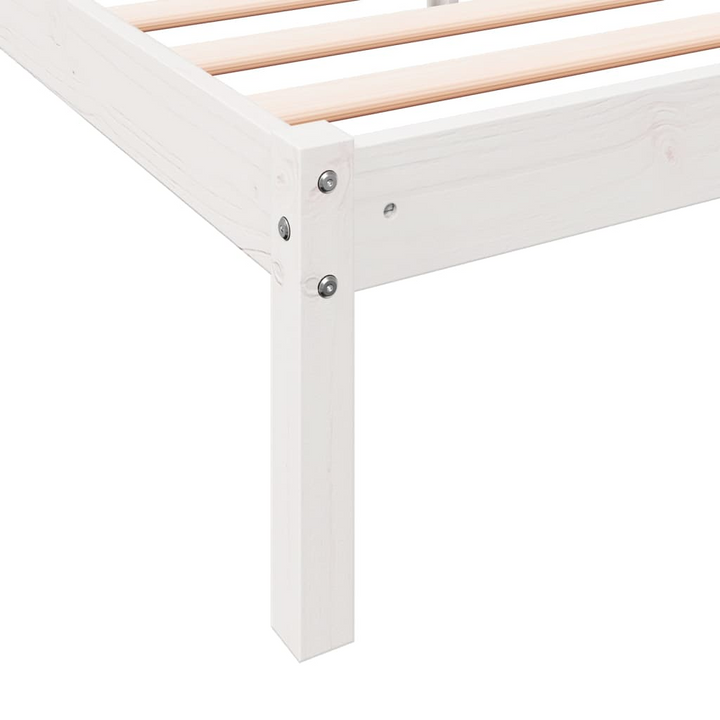 Extra Long White Bed Frame 140x210 cm | Solid Pine Wood, Sturdy and Stylish Home Furniture - Premium  from Home Treasures - Just £95.99! Shop now at Home Treasures