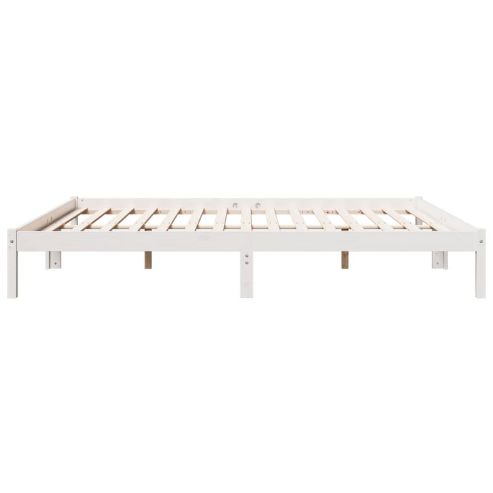 Solid Pine Wood Extra Long Bed Frame - White, 200x210 cm - Classic and Sturdy Bedroom Furniture - Premium  from Home Treasures - Just £122.99! Shop now at Home Treasures