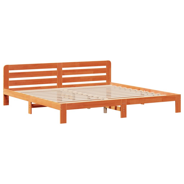 Solid Pine Wood Bed Frame - Wax Brown, 200x200 cm, Durable and Stylish - Premium  from Home Treasures - Just £179.99! Shop now at Home Treasures