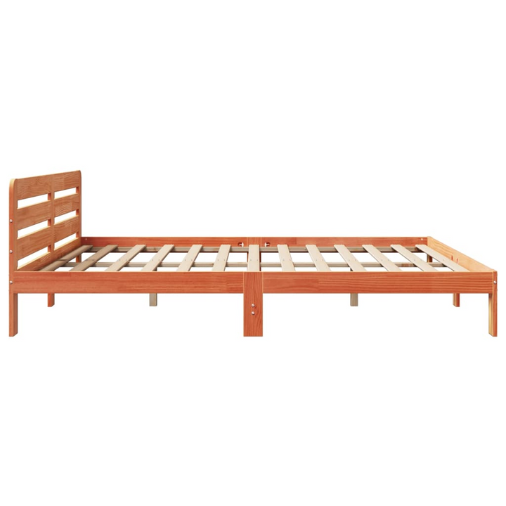 Solid Pine Wood Bed Frame - Wax Brown, 200x200 cm, Durable and Stylish - Premium  from Home Treasures - Just £179.99! Shop now at Home Treasures