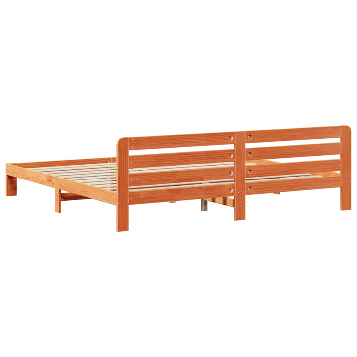 Solid Pine Wood Bed Frame - Wax Brown, 200x200 cm, Durable and Stylish - Premium  from Home Treasures - Just £179.99! Shop now at Home Treasures