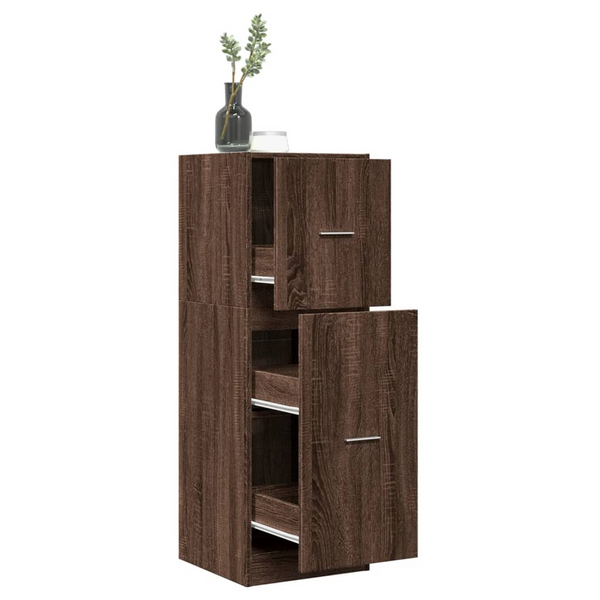 Apothecary Cabinet in Brown Oak - Durable Engineered Wood Storage Solution, 40x41x118 cm - Premium  from Home Treasures - Just £84.99! Shop now at Home Treasures