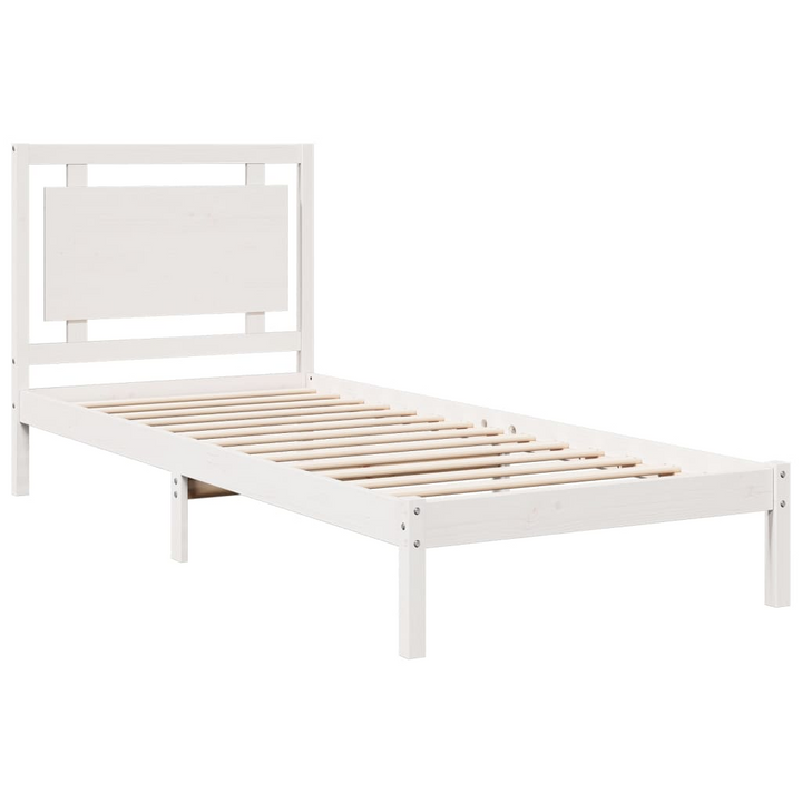 Extra Long Bed Frame | Solid Pine Wood | White | 100x220 cm | Sturdy & Durable | With Headboard & Storage Space - Premium  from Home Treasures - Just £148.99! Shop now at Home Treasures