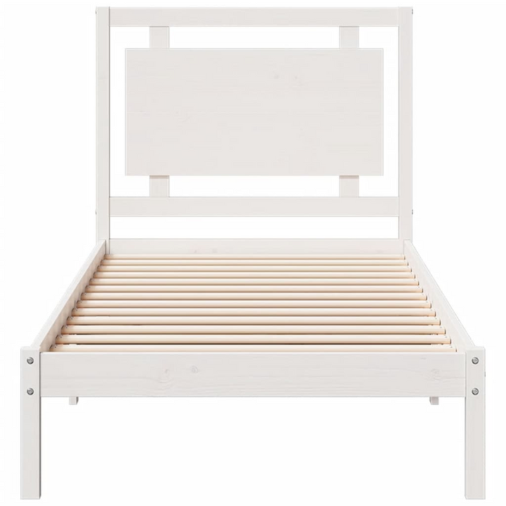 Extra Long Bed Frame | Solid Pine Wood | White | 100x220 cm | Sturdy & Durable | With Headboard & Storage Space - Premium  from Home Treasures - Just £148.99! Shop now at Home Treasures