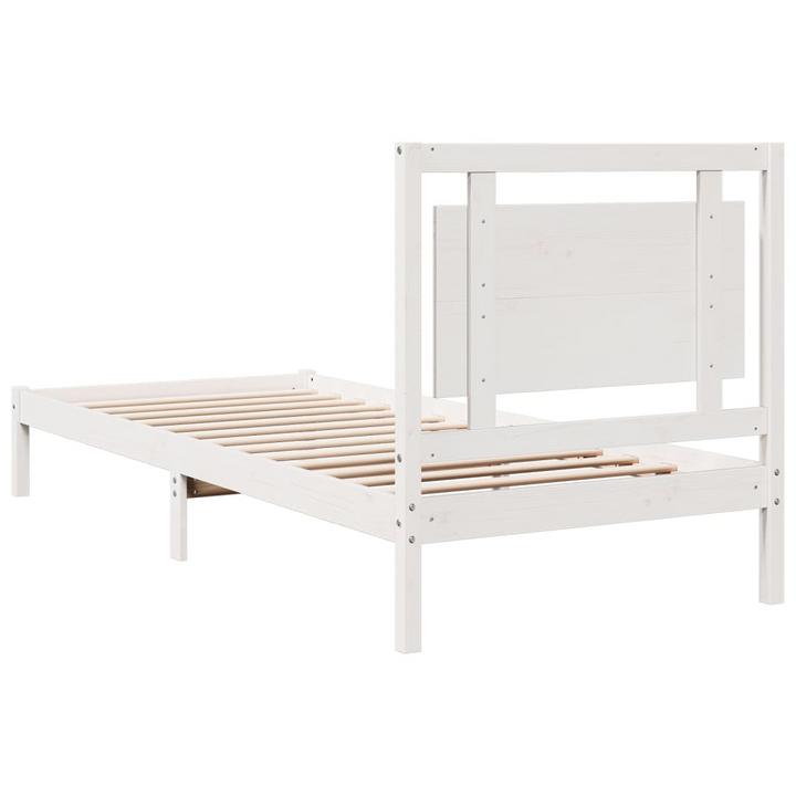 Extra Long Bed Frame | Solid Pine Wood | White | 100x220 cm | Sturdy & Durable | With Headboard & Storage Space - Premium  from Home Treasures - Just £148.99! Shop now at Home Treasures