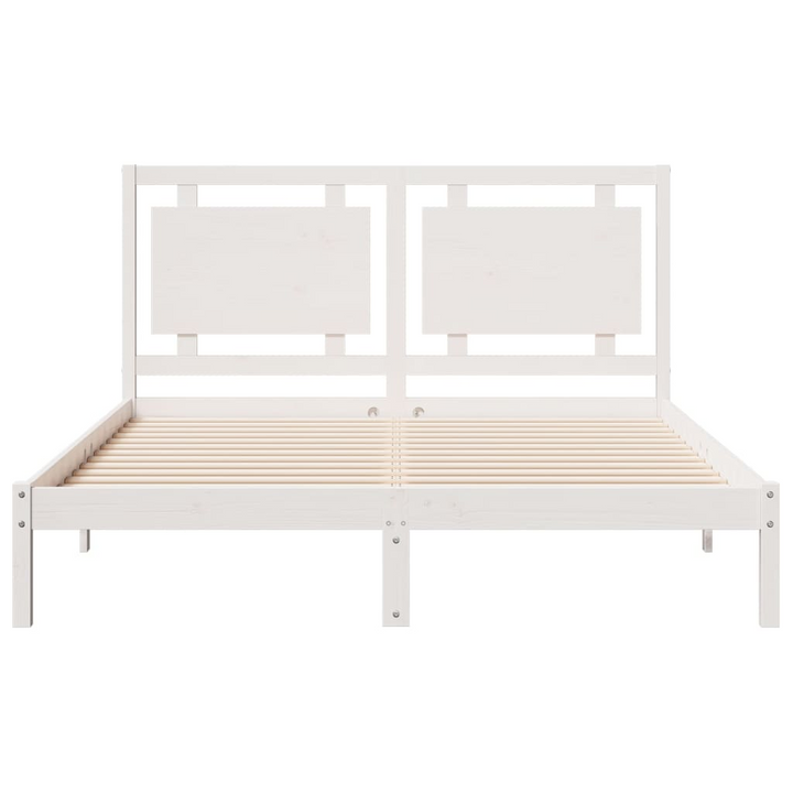 Extra Long Solid Wood Bed Frame - White, 140x210 cm | Sturdy, Stylish & Storage-Ready - Premium  from Home Treasures - Just £162.99! Shop now at Home Treasures