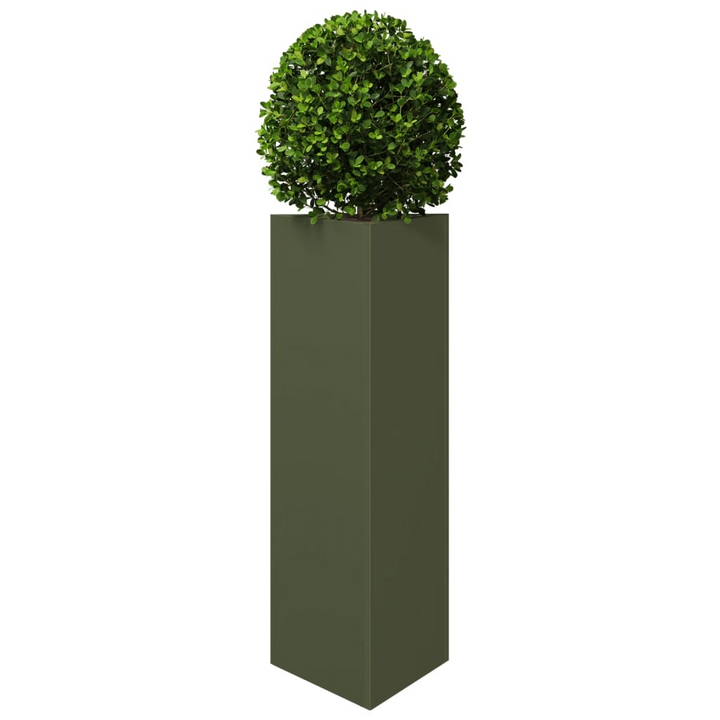 Triangular Garden Planters - Set of 2, Olive Green Steel, 30x26x75 cm, Perfect for Gardens, Balconies, and Patios - Premium  from Home Treasures - Just £89.99! Shop now at Home Treasures