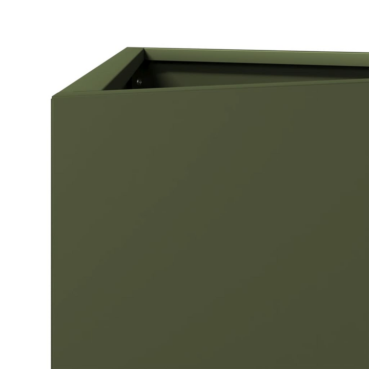 Triangular Garden Planters - Set of 2, Olive Green Steel, 30x26x75 cm, Perfect for Gardens, Balconies, and Patios - Premium  from Home Treasures - Just £89.99! Shop now at Home Treasures