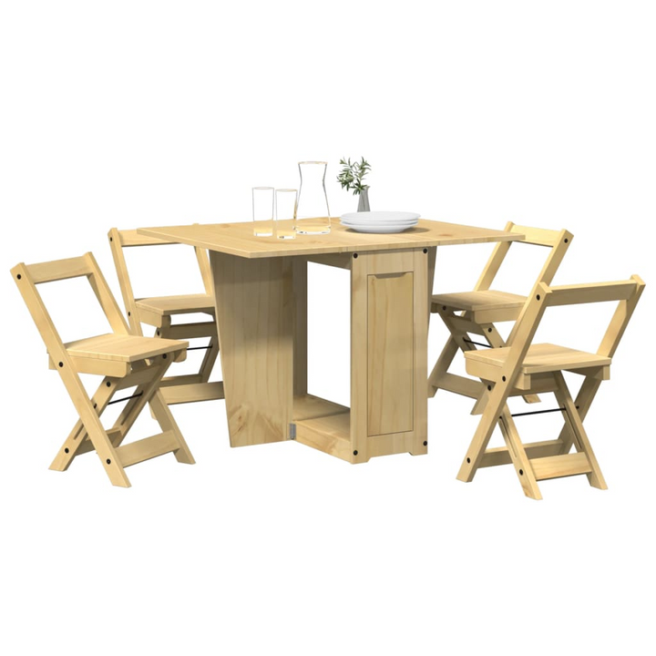 CORONA 5 Piece Butterfly Dining Set - Wax Brown Finish, Space-Saving & Versatile Dining Solution - Premium  from Home Treasures - Just £363.99! Shop now at Home Treasures