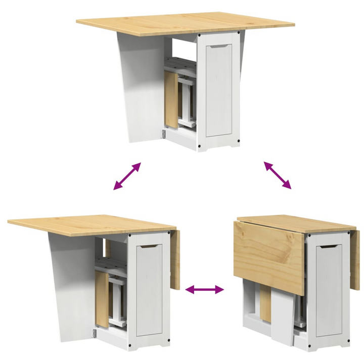 CORONA 5 Piece Butterfly Folding Dining Set - White Pine Wood - Space Saving Furniture - Premium  from Home Treasures - Just £380.99! Shop now at Home Treasures