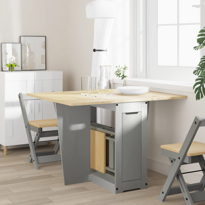 CORONA Foldable Butterfly Dining Table in Grey - Solid Pine Wood Extendable Space-Saving Design - Premium  from Home Treasures - Just £210.99! Shop now at Home Treasures