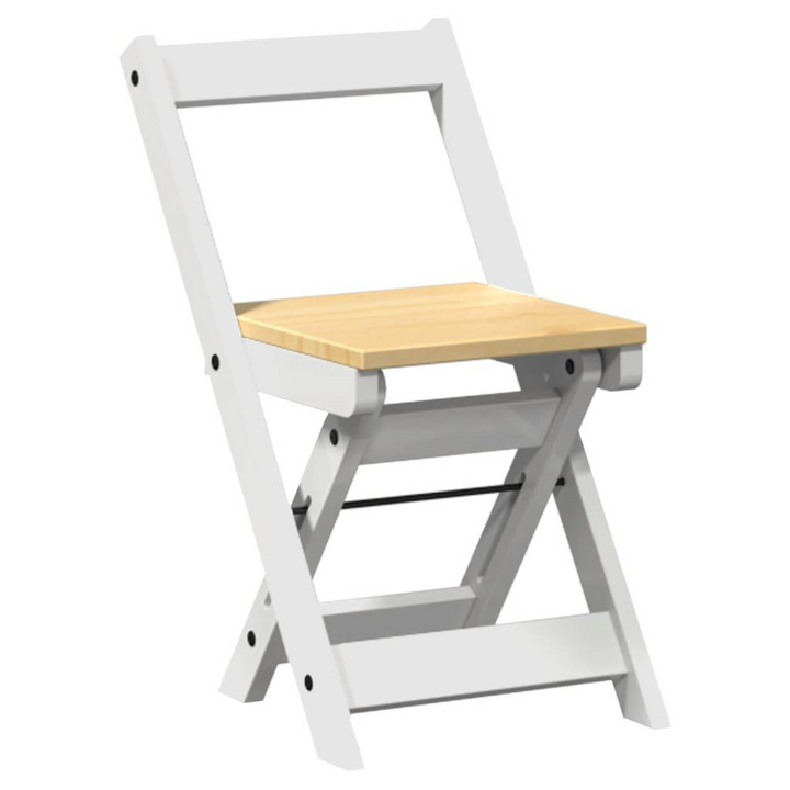 CORONA Foldable Dining Chairs in White - Set of 4 | Solid Pine Wood | Elegant & Durable Furniture for Home - Premium  from Home Treasures - Just £170.99! Shop now at Home Treasures