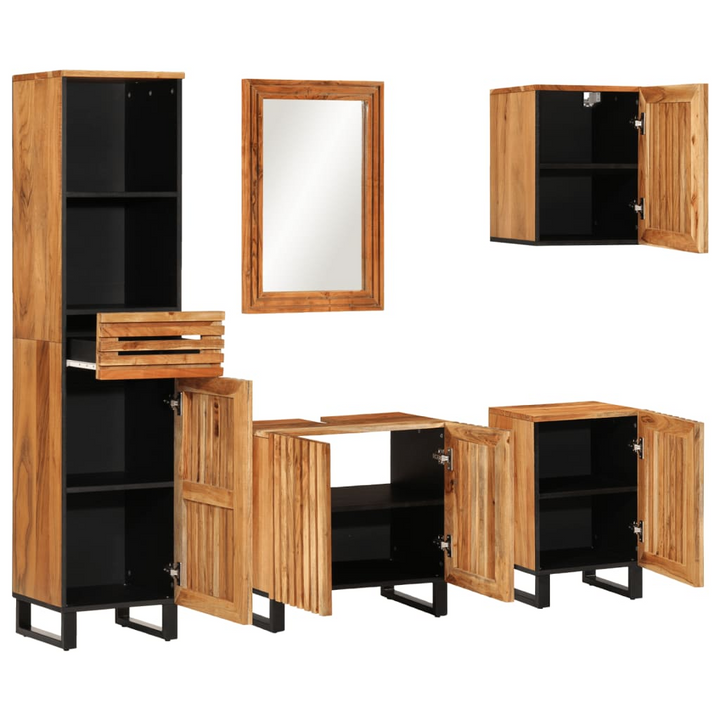 5 Piece Solid Wood Acacia Bathroom Furniture Set - Durable & Elegant Storage Solution - Premium  from Home Treasures - Just £444.99! Shop now at Home Treasures