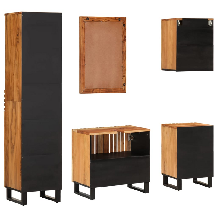 5 Piece Solid Wood Acacia Bathroom Furniture Set - Durable & Elegant Storage Solution - Premium  from Home Treasures - Just £444.99! Shop now at Home Treasures