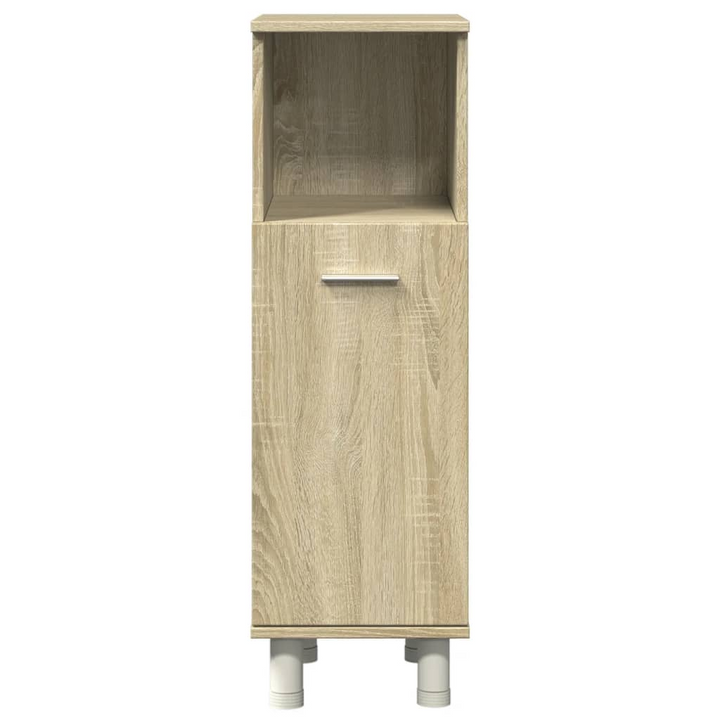 4 Piece Bathroom Furniture Set in Sonoma Oak Finish | Engineered Wood | Ample Storage | Wall-Mounted Mirror Cabinet - Premium  from Home Treasures - Just £235.99! Shop now at Home Treasures