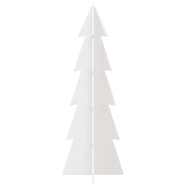 112 cm White Wooden Christmas Tree Decoration – Rustic Solid Pinewood Holiday Ornament - Premium  from Home Treasures - Just £40.99! Shop now at Home Treasures