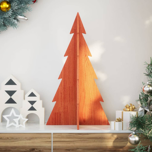 Solid Wood Pine Christmas Tree for Decoration in Wax Brown – Rustic, Versatile Holiday Decoration - Premium  from Home Treasures - Just £30.99! Shop now at Home Treasures