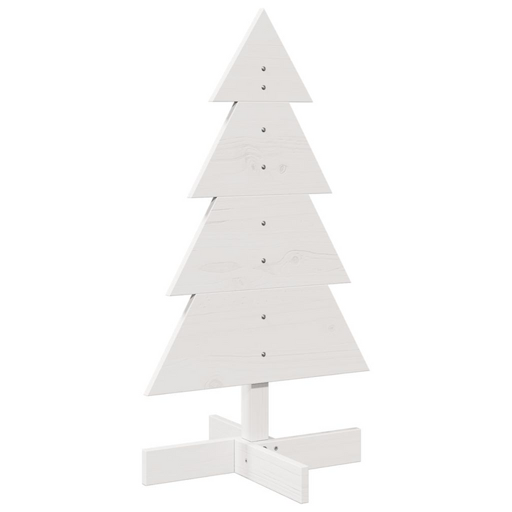 White Wooden Christmas Tree Decoration | 80cm Solid Pine Wood | Rustic Festive Holiday Decor - Premium  from Home Treasures - Just £20.99! Shop now at Home Treasures