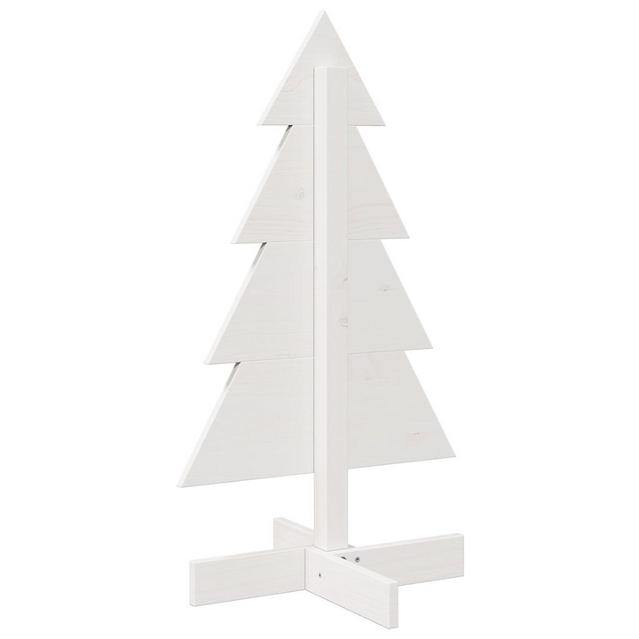 White Wooden Christmas Tree Decoration | 80cm Solid Pine Wood | Rustic Festive Holiday Decor - Premium  from Home Treasures - Just £20.99! Shop now at Home Treasures