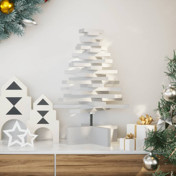 White Wooden Christmas Tree - Solid Pinewood, Rustic & Customizable Holiday Decor - Premium  from Home Treasures - Just £43.99! Shop now at Home Treasures