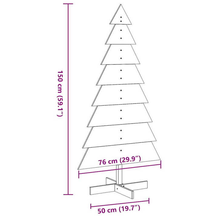 Rustic Wooden Christmas Tree for Festive Decoration, Wax Brown, 150 cm, Solid Pine Wood - Premium  from Home Treasures - Just £36.99! Shop now at Home Treasures