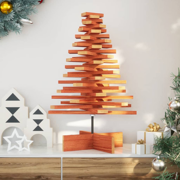 Solid Wood Pine Christmas Tree for Festive Home or Office Décor - Wax Brown Finish - Premium  from Home Treasures - Just £47.99! Shop now at Home Treasures