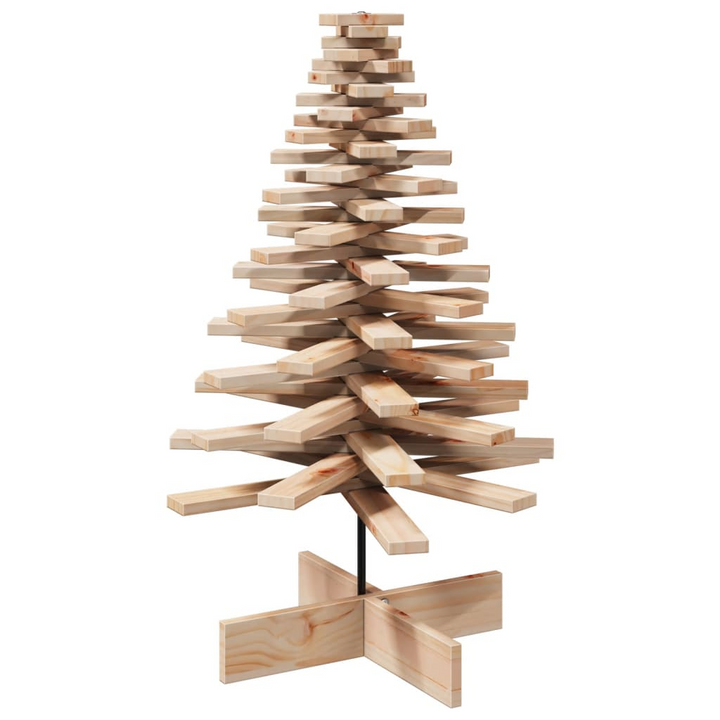 Solid Pine Wood Christmas Tree - Rustic Holiday Decoration with Rotating Branches - Premium  from Home Treasures - Just £75.99! Shop now at Home Treasures