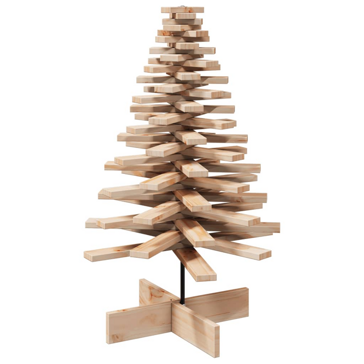 Solid Pine Wood Christmas Tree - Rustic Holiday Decoration with Rotating Branches - Premium  from Home Treasures - Just £75.99! Shop now at Home Treasures