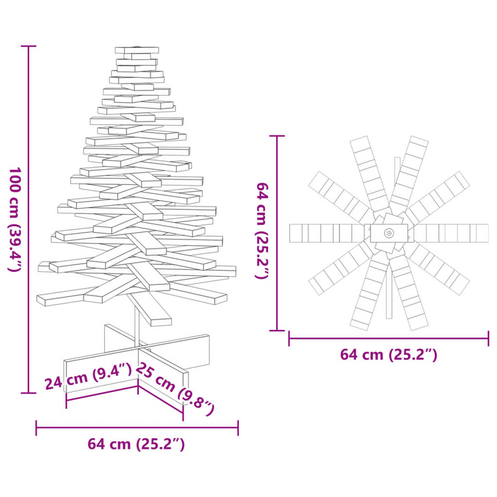 Solid Pine Wood Christmas Tree - Rustic Holiday Decoration with Rotating Branches - Premium  from Home Treasures - Just £75.99! Shop now at Home Treasures