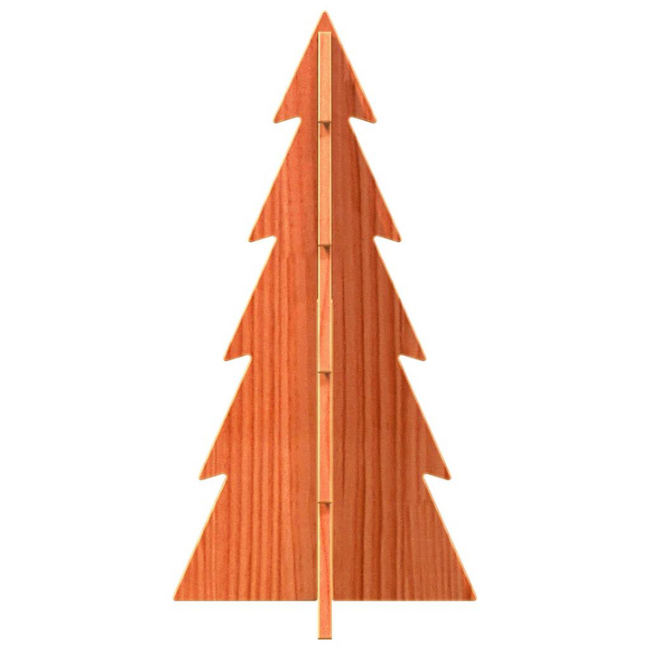 Wooden Christmas Tree - Rustic Wax Brown, Solid Pinewood, 59.5 cm Tall, Perfect for Indoor Holiday Decoration - Premium  from Home Treasures - Just £19.99! Shop now at Home Treasures