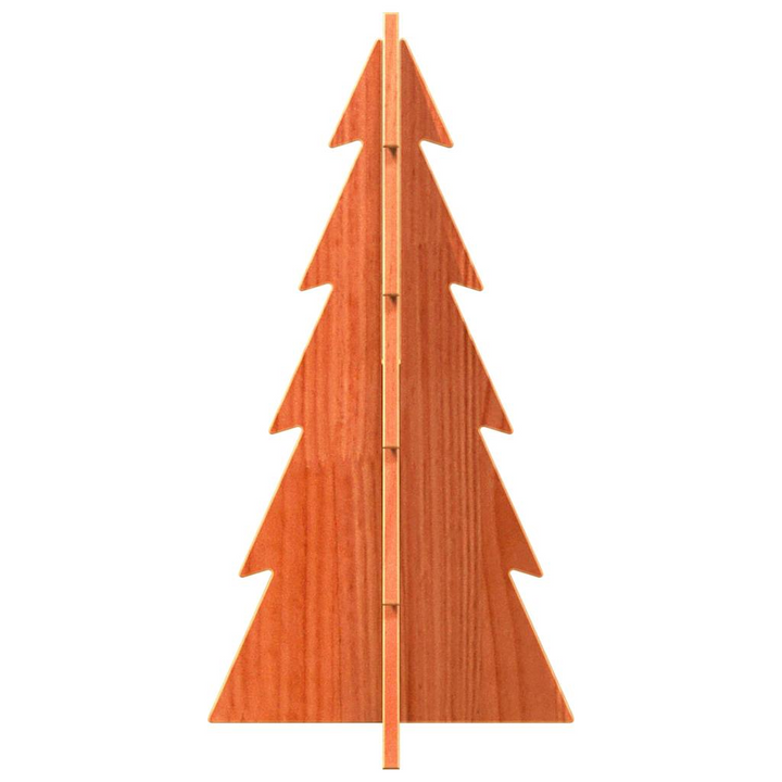 Wooden Christmas Tree - Rustic Wax Brown, Solid Pinewood, 59.5 cm Tall, Perfect for Indoor Holiday Decoration - Premium  from Home Treasures - Just £19.99! Shop now at Home Treasures